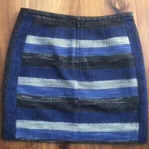 H&M Stripe Bouclé Skirt Blue / White / Black Size 6